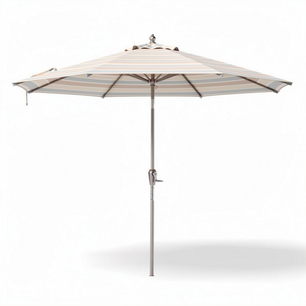 Sonnenschirm mit Streifendesign aus hochwertigem Material 180 x 180 x 250cm