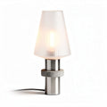 Tischlampe aus glas und metall mit betonsockel 15 x 15 x 30cm