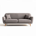 Sofa in grau mit zwei kuschelkissen aus polyester 190 x 90 x 85cm
